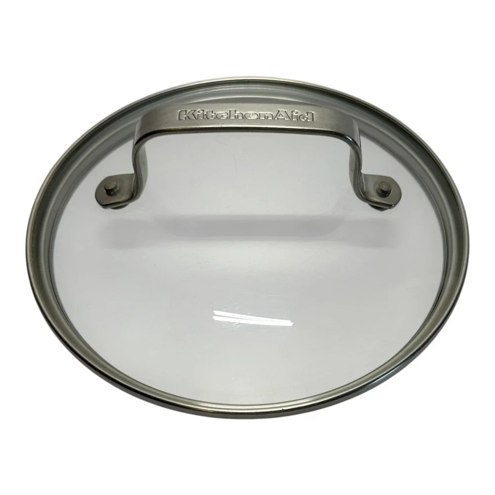 KitchenAid 7 Inch Tempered‎ Glass Replacement Lid Stainless Steel Rim Handle